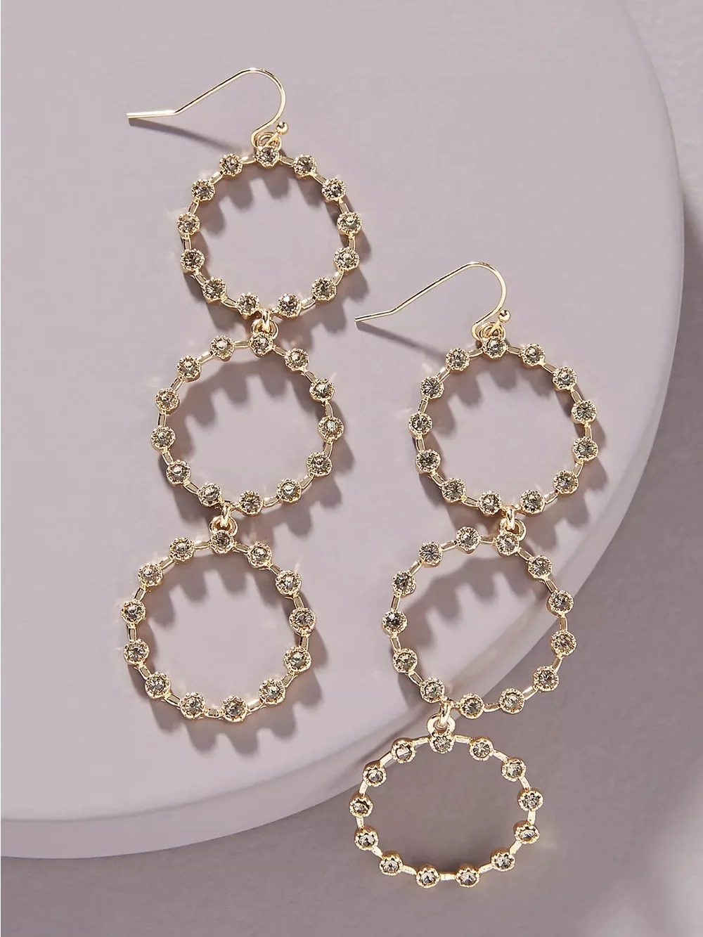 New Anthropologie Circle Marian Drop Earrings - Picture 1 of 8
